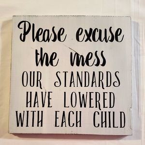 Charming White and Black Wall Decor Sign